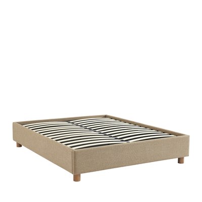 Lit coffre en tissu lin 160x200cm - Millo DRAWER