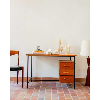 Bureau en métal et bois Yvan N°136 - Bon état DEBONGOUT