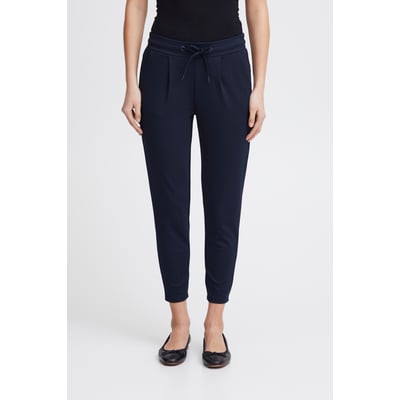 Pantalon coupe droite, longueur cheville, taille élastiquée ICHI
