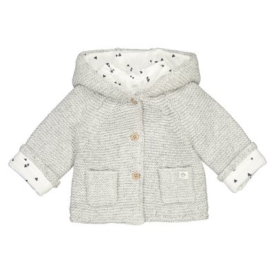 Кардиган с капюшоном из трикотажа 0 мес-2 лет LA REDOUTE COLLECTIONS