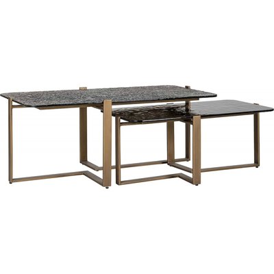Table de café design en métal et verre RECOLLECTION