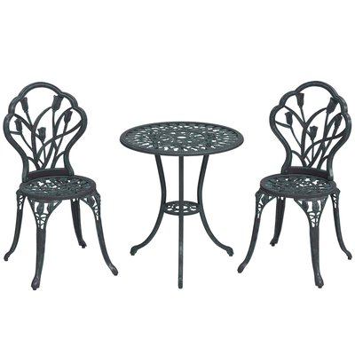 Ensemble jardin 2 places fonte d'aluminium imitation fer forgé OUTSUNNY