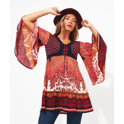 Robe col V imprimée détails crochets JOE BROWNS
