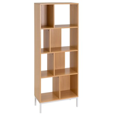 Étagère bibliothèque bois 8 casiers 63x29.8x159cm WADIGA