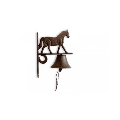 Cloche Cheval Fonte Marron 19x11x25cm DECORATION D’AUTREFOIS