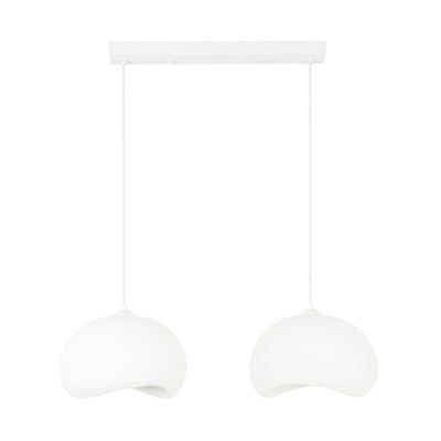 Suspension blanche îlot cuisine 2 lampes 80 cm NOXIS PIER IMPORT