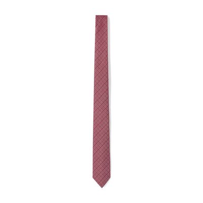 Cravate fine rouge foncé à motifs blancs DRAEGER PARIS