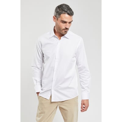 Chemise ajustée col italien en coton ARMOR-LUX