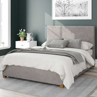Garland Velvet Storage Ottoman Bed with Plain Upholstered Headboard ASPIRE