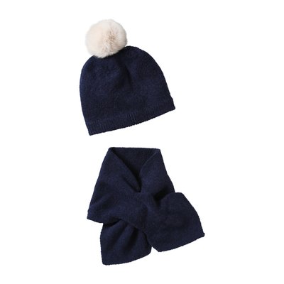 Ensemble bonnet à pompon + écharpe en maille mousseuse VERTBAUDET
