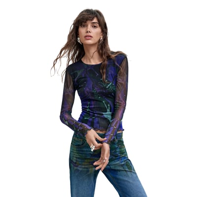 T-shirt en tulle imprimé M. C. Lacroix DESIGUAL