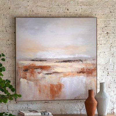 100x100cm Warm Haze Framed Canvas SO'HOME