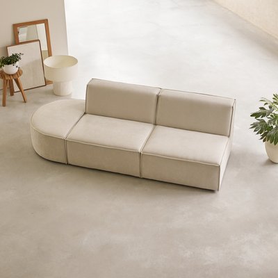 Banquette modulable en tissu beige, 2 places DARIO TIKAMOON