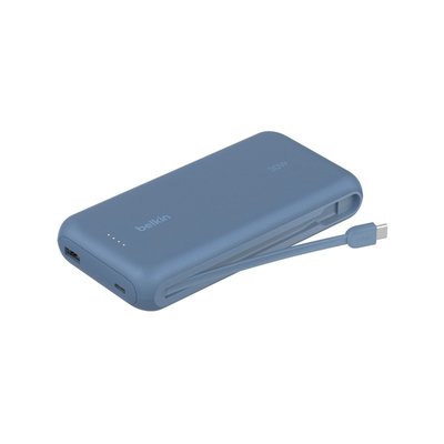 Batterie externe 20000 mAh avec cable USB-C intégre bleu BELKIN