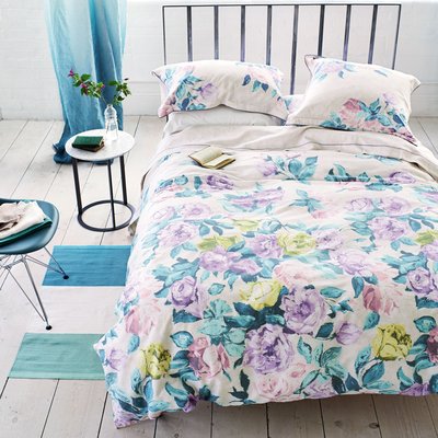 Taie de traversin imprimée en satin de coton, VIOLA DESIGNERS GUILD
