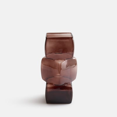 Vase en verre fumé coloré, hauteur 29 cm, CUBIA LA REDOUTE INTERIEURS