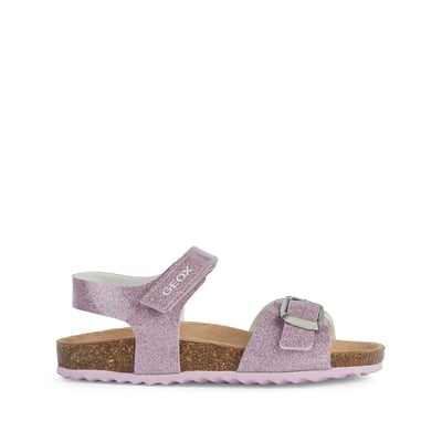 Sandales Fille Geox J Adriel Girl C - En Cuir Avec Fermeture Scratch - Confort Et Style