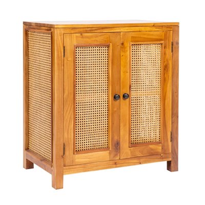 Buffet de rangement en rotin et bois d'acajou HYDILE