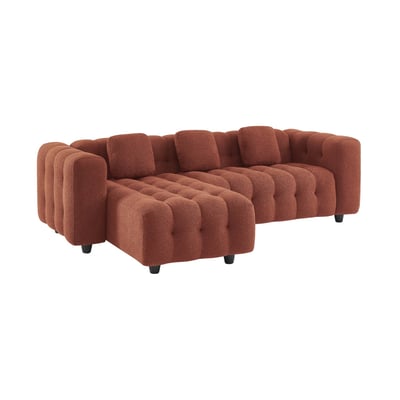 Canapé d'angle réversible 3-4 places bouclette texturée LEON SWEEEK
