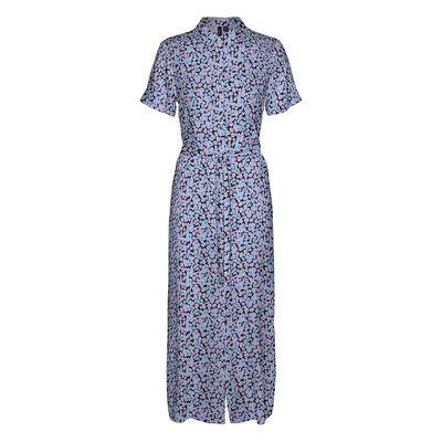 Floral Midi Shirt Dress with Tie-Waist VERO MODA