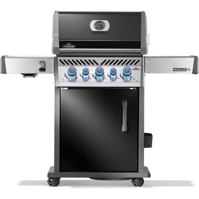 Barbecue gaz Rogue RPS425RSIBPK2FRR noir 5 bruleurs sur chariot,  60x45 cm bruleurs latéral et arrière infrarouge NAPOLEON