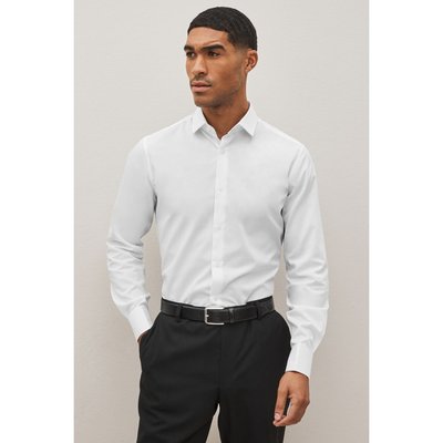 Chemise slim texturée à manchette double NEXT