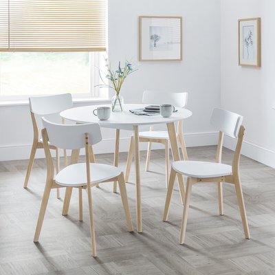 Set Of 4 Klara Scandi Dining Chairs with Oak Legs SO'HOME
