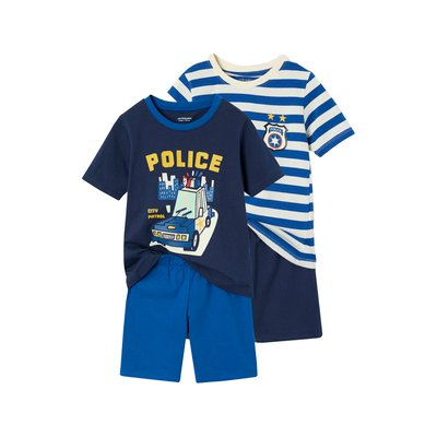 Lot de 2 Pyjashorts Police Garçon VERTBAUDET