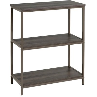 Étagère en bois et métal gris 3 plateaux 60x30x76cm WADIGA