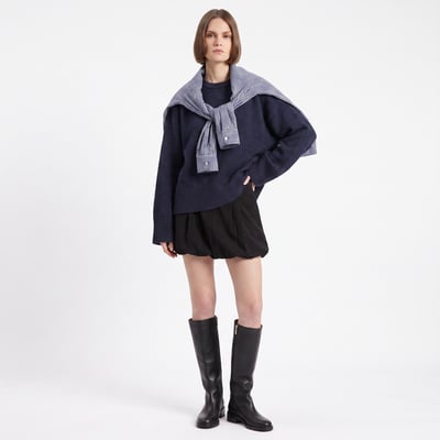 Pull oversize femme chiné à col rond MARINA ARTLOVE