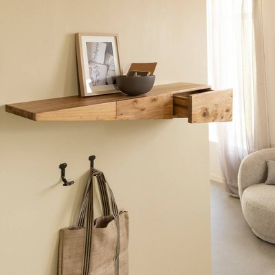 Etagère murale asymétrique en bois d'acacia  ORANE MADE IN MEUBLES 