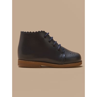Bottines bout fleuri cuir CYRILLUS