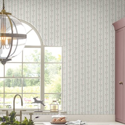 Papier peint rayures fleuries Blencow LAURA ASHLEY