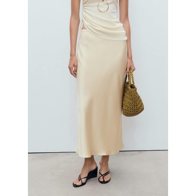 Jupe midi satinée MANGO