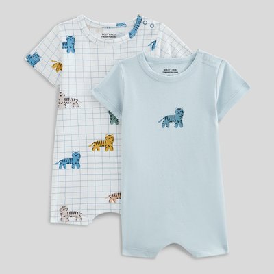 Lot de 2 combinaisons courtes en coton BIO GOTS BOUT'CHOU