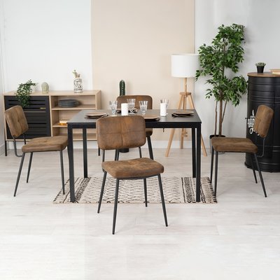 Table à manger extensible à allonge avec 4 chaises,BARI KAROMI MEUBLES COSY