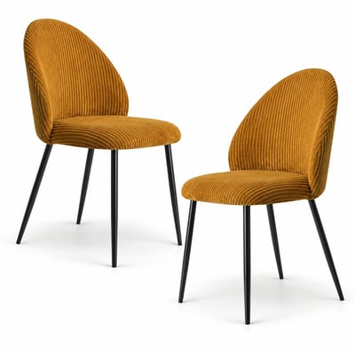 Chaise en tissu côtelé (lot de 2) IENA PIER IMPORT