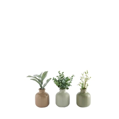 Vase céramique fleurs artificielles, lot de 3 NEXT