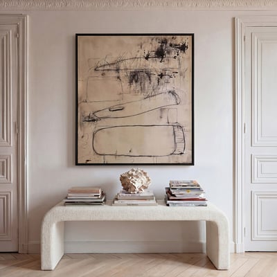Riven Curved Chenille Boucle Upholstered Bench ÉDITÉ
