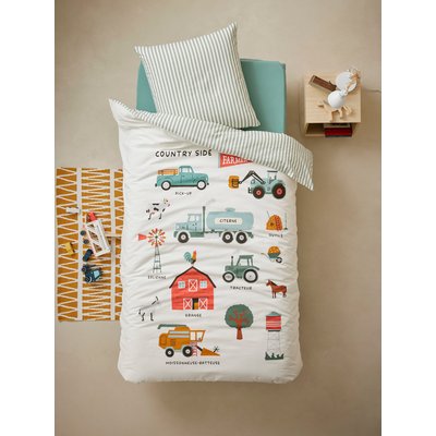 Parure housse de couette + taie d'oreiller avec coton recyclé MOISSON VERTBAUDET