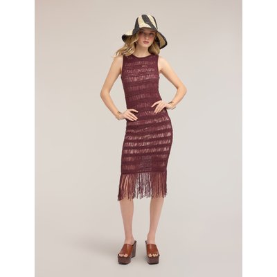 Robe fourreau macramé à franges MOTIVI
