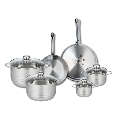 2 poêles 24/28cm + 4 faitouts 12/14/20/24cm PROFI BRILLANT ELO