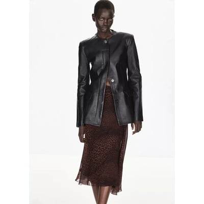 Jupe asymétrique léopard MANGO