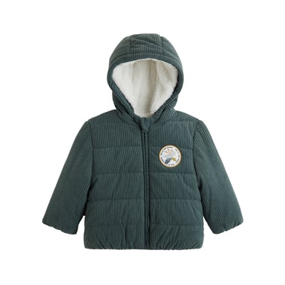 Doudoune bébé en velours côtelé doublée sherpa avec capuche Elliott PETIT BEGUIN