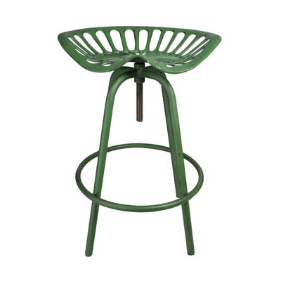 Tabouret avec assise de tracteur en métal Vert JARDINDECO