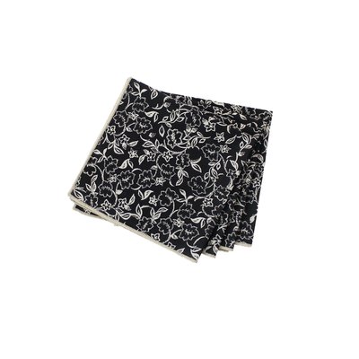 Lot de 4 serviettes de table motif fleuri HOME MAISON
