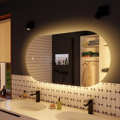 Miroir avec lumières intégrées en verre MODERN SENSEA