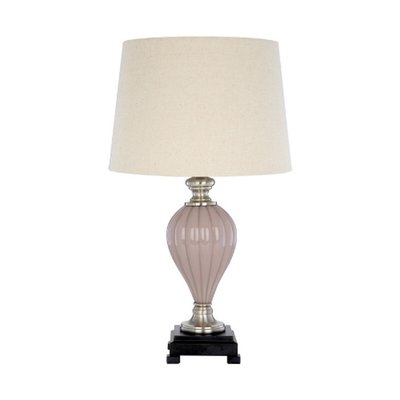 Classic Glass Pleated with Linen Shade Table Lamp SO'HOME