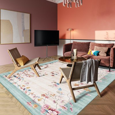 Tapis salon et chambre tissé motif floral VIVACE 7 UN AMOUR DE TAPIS