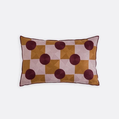 Copricuscino rettangolare 50x30 cm, lino e cotone ricamato, TOUMA LA REDOUTE INTERIEURS